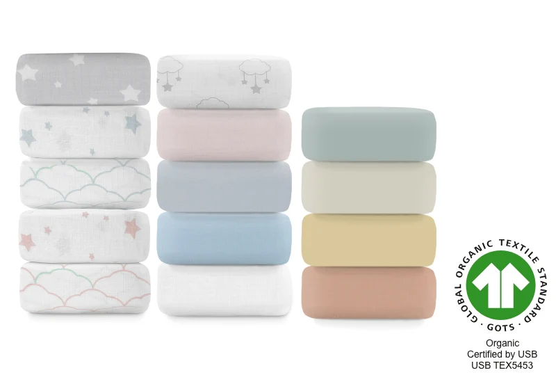 Breathable Organic Fitted Mini Crib Sheets - Image 54
